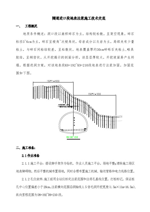 隧道口地表注浆技术交底_