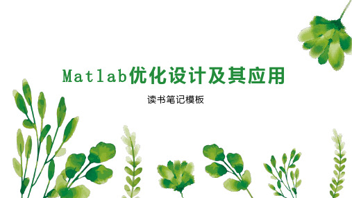 Matlab优化设计及其应用