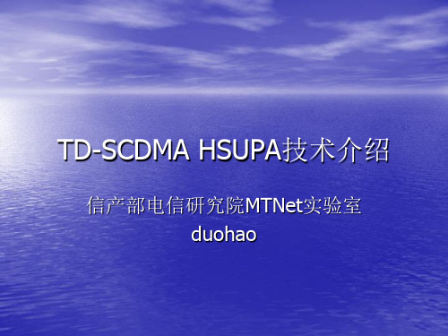 TD-SCDMA HSUPA技术介绍