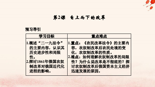 2021学年高中历史专题七俄国农奴制改革7_2自上而下的改革课件人民版选修1