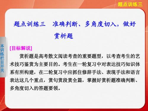 《考前三个月》2014高考语文二轮(浙江专用)【配套课件】题点训练第一部分  第三章  题点训练三