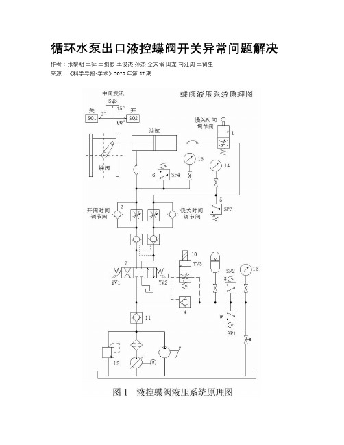 循环水泵出口液控蝶阀开关异常问题解决