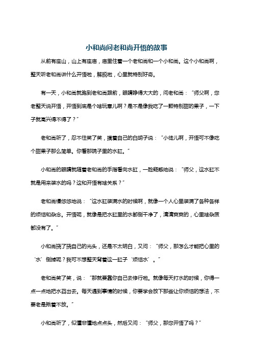 小和尚问老和尚开悟的故事