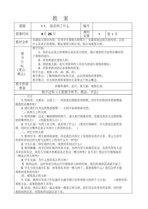 三年级科学上册《1-1.我看到了什么》教案