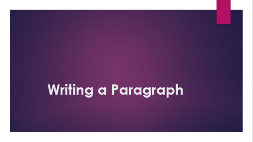 1. Writing a Paragraph