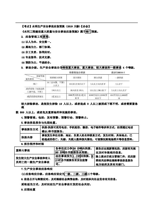二建水利考点水利水电工程建设安全生产管理