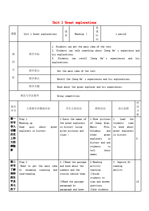 九年级英语下册Module1ExplorationsandexchangesUnit1Greatexplorations教案2