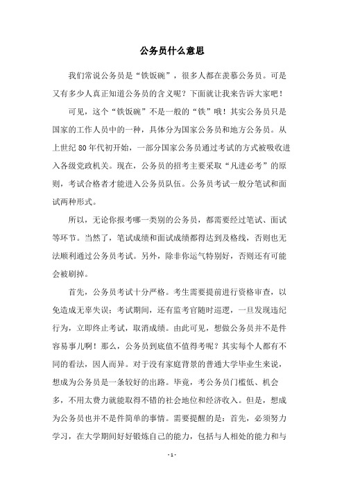 公务员什么意思