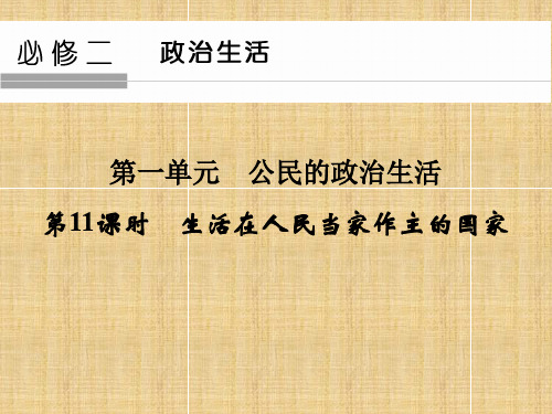 (浙江选考)高考政治一轮复习 第1单元 公民的政治生活(第11课时)生活在人民当家作主的国家名师课件 新人