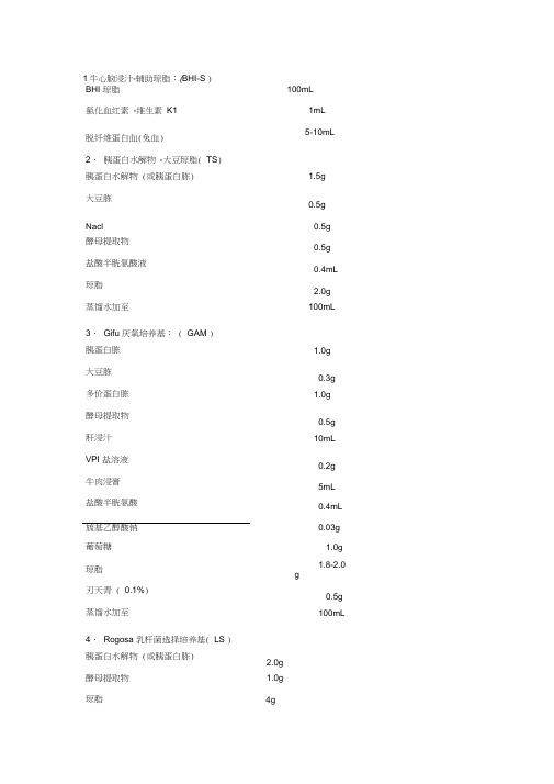 常用培养基及添加剂的配制