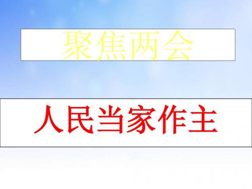 人民当家作主ppt课件演示文稿