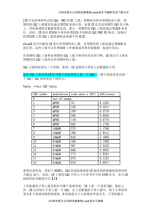 17-LTE基础-CQI上报笔记