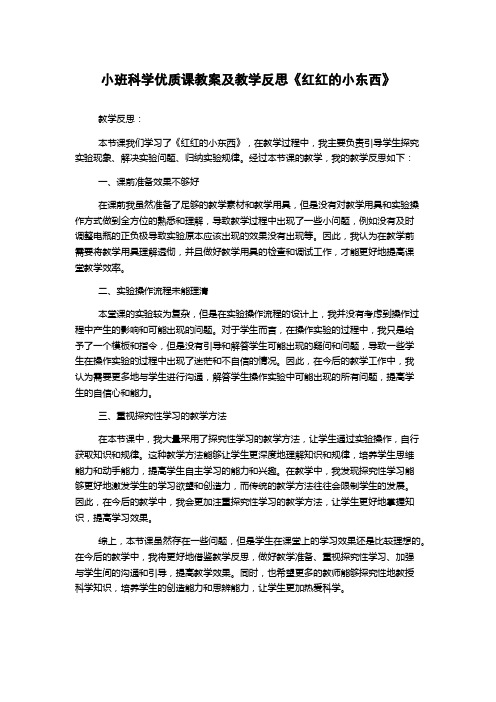 小班科学优质课教案及教学反思《红红的小东西》