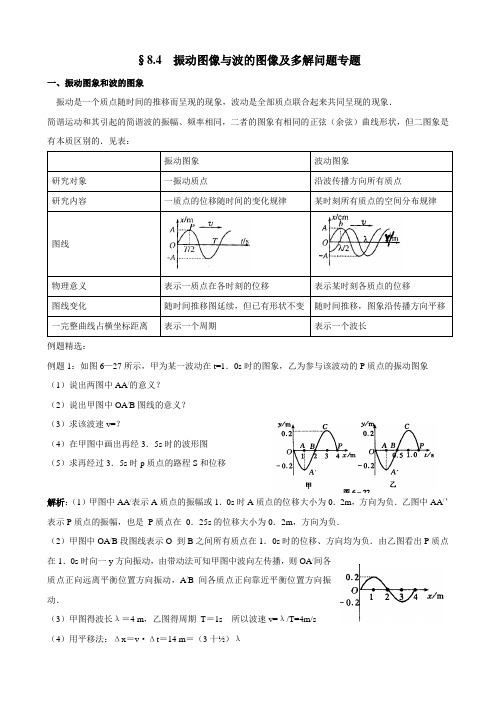 §8.4  振动图像与波的图像及多解问题专题