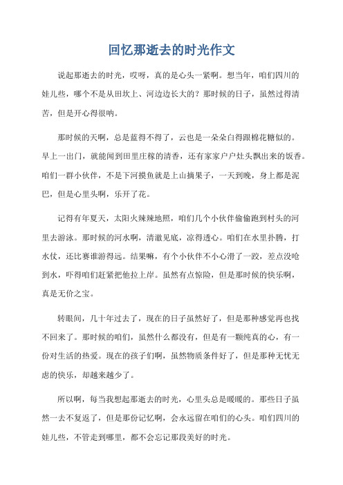 回忆那逝去的时光作文