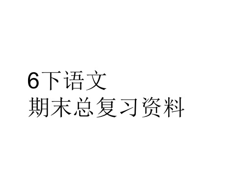 人教版六年级下册语文总复习课件(102张)