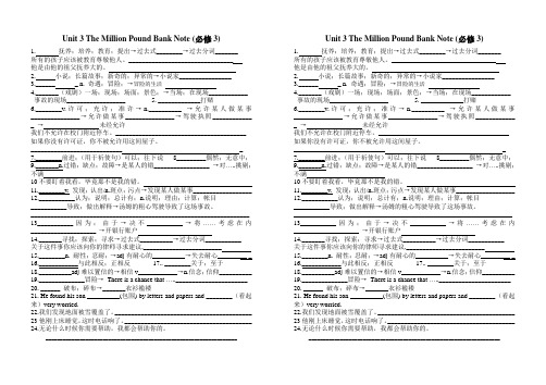 Unit 3 The Million Pound Bank Note(必修3)