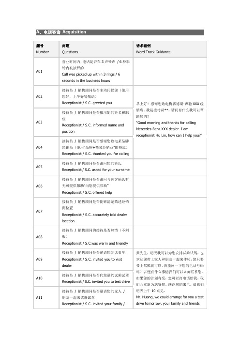 梅赛德斯奔驰标准销售流程