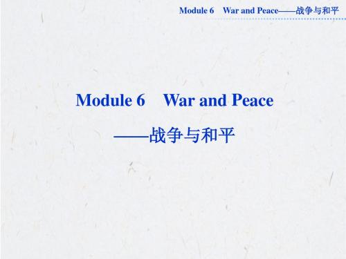 2013届高考英语外研版一轮总复习课件：选修六Module6