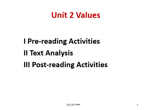 大学英语综合教程2 Unit 2 Valuesppt课件