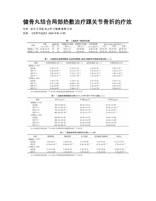 健骨丸结合局部热敷治疗踝关节骨折的疗效