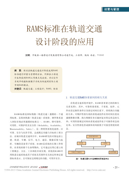 RAMS标准在轨道交通设计阶段的应用_刘琦