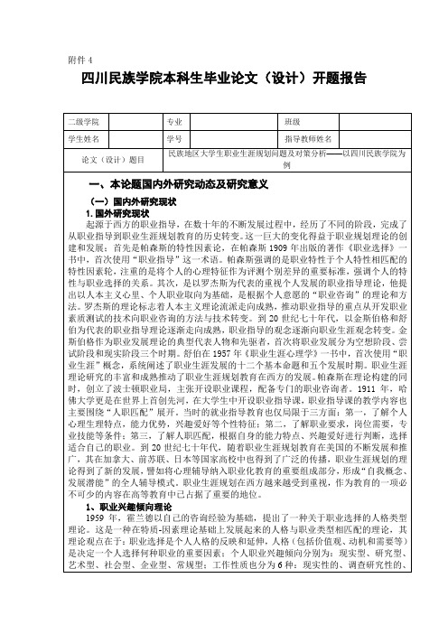 四川民族学院张峰开题报告