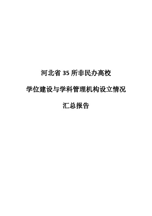 河北省35所非民办高校学科建设与学位管理机构设立情况汇总报告