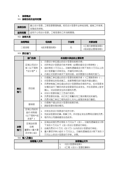 房地产开发公司设计变更流程