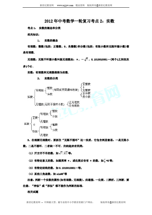 2012年中考数学第一次模拟试卷以及参考答案