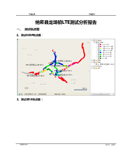 纳雍县龙场镇LTE测试分析报告(20141223)