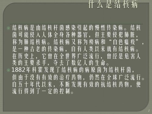 关于肺结核的宣传资料ppt课件