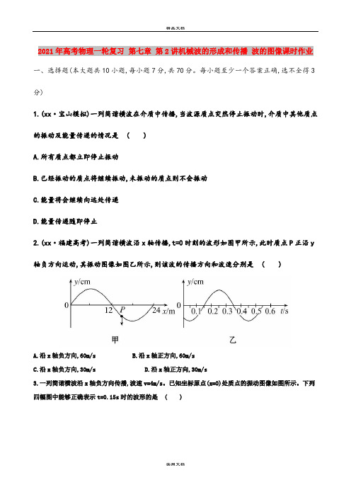 2021年高考物理一轮复习 第七章 第2讲机械波的形成和传播 波的图像课时作业