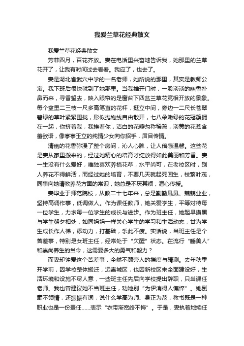 我爱兰草花经典散文