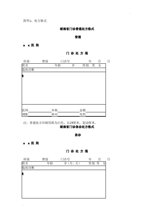 处方格式