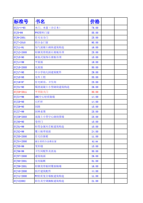 浙江省标准和图集2016