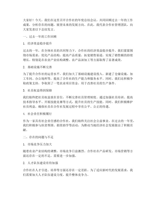 合作社开会总结发言稿