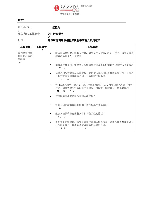 无锡某酒店前台员工培训资料(英文版)(43个)32