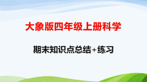 大象版四年级上册科学期末知识点总结+练习