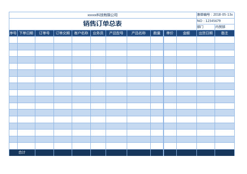 销售订单统计表