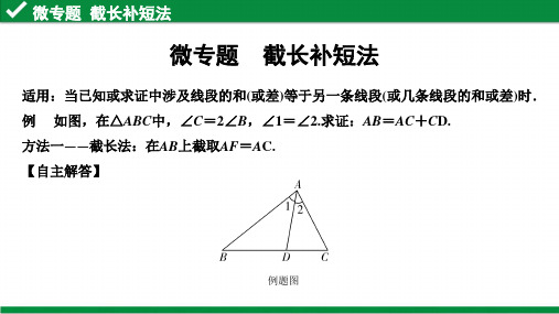 2020年中考数学冲刺复习微专题  截长补短法