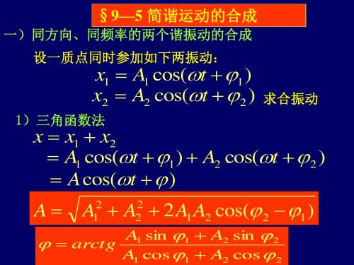 大学物理教案(第五版)下册马文蔚改编09--2振动合成精品名师资料