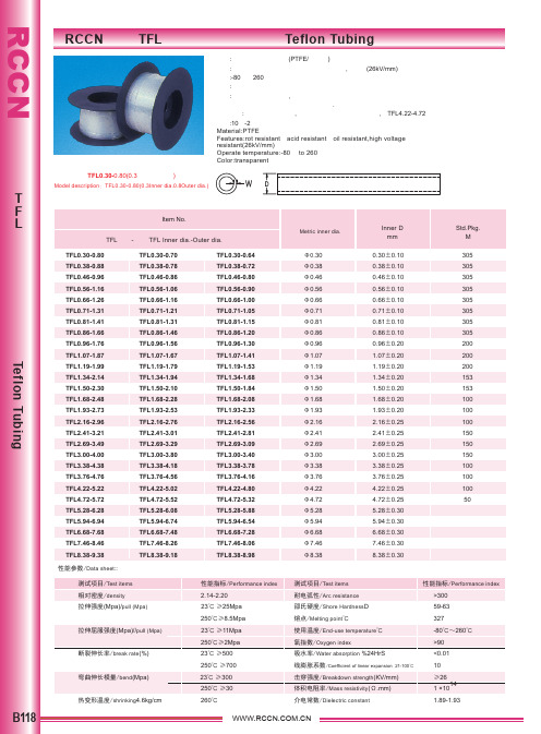 TFL型铁氟龙耐高温套管