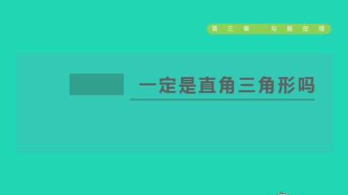 七年级数学上册第三章勾股定理3.2一定是直角三角形吗课件鲁教版五四制