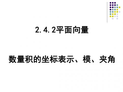 数量积的坐标表示、模、夹角PPT优秀课件