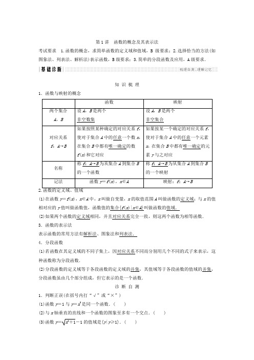 2018年高考数学(文)(江苏专用)总复习教师用书第二章函数概念与基本初等函数1第1讲函数的概念及其表示法