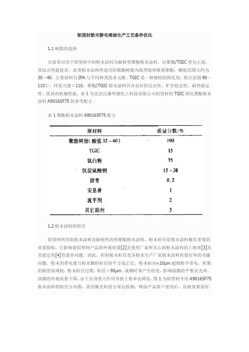 静电喷涂生产工艺条件优化