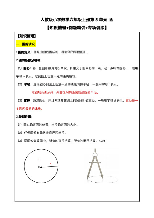 小学数学第5讲圆的专项docx