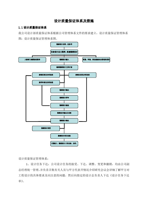 设计质量保证体系保证及措施、承诺,过程控制及保障措施