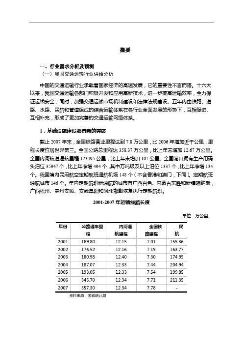 交通运输行业风险分析报告